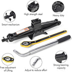 Scissor Car Jack 2 Ton (4409 lbs) Tire Changing Kit with Lug Wrench - Emergency Kit for Car, SUV, MPV