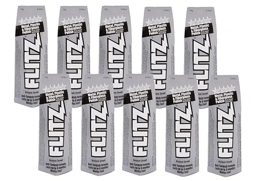 Flitz Metal Polish Paste - 5.29oz USA-Made Polish for Solid Chrome, Stainless Steel, & Aluminum - Non-Abrasive for Light Oxidation - Requires Manual Buffing - Not for Plated/Coated Surfaces (10-Pack)