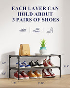 Kitsure Shoe Rack - Non-Woven Shoe Rack Shelf, Shoe Organizer for Closet, Entryway, Garage & Corridor, Stackable Shoe Shelves