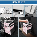 Car Trash Can – Multi-Purpose, Lightweight and Portable with Durable Water-Resistant Coating, No Installation Required, Practical and Ample Capacity, Variety of Colors.Cherry Blossom Pattern