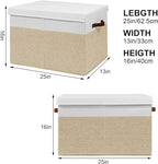Gowee Large Toy Storage Box with Lid, Sturdy Toys Storage Chest Bin Organizer Basket with Dividers for Kids, Boys, Girls, Nur