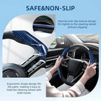 Carbon Fiber Steering Wheel Cover with Anti-Slip Lining and Segmented Design 2pcs Universal Steering Wheel Protector for Men 