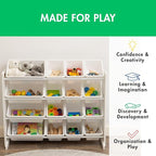 Humble Crew Toy Storage Organizer with 16 Removable Storage Bins for Kids Playroom, 4-Tier Toddler Toy Organization and Stora