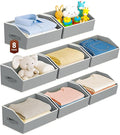 Homsorout Large Closet Organizers and Storage Bins - 8 Pack Trapezoid Storage Baskets for Shelves, Foldable Fabric Baskets wi