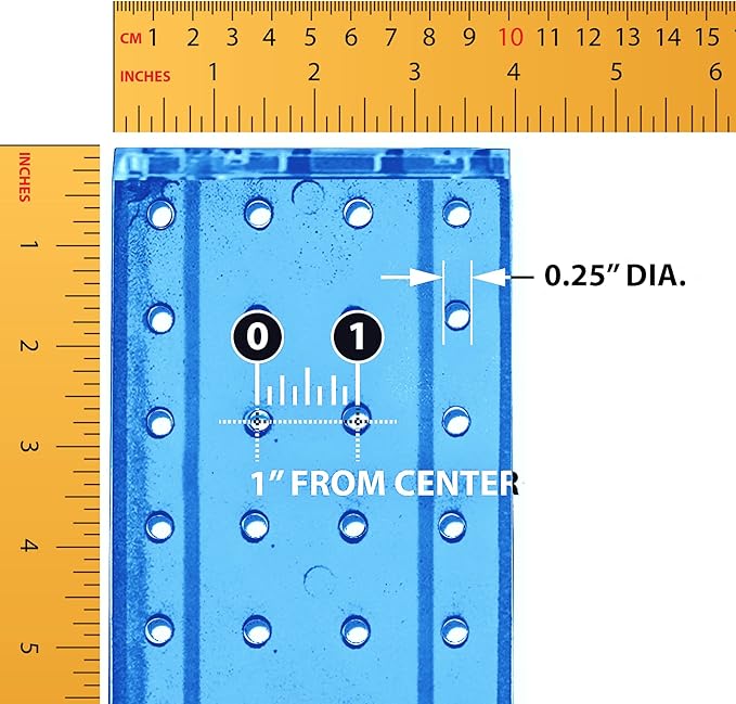 Azar Displays 700220-BLU-2C16 Four-Sided 4”W x 12” Revolving Pegboard Tower Kit Counter Display with 16-Pack of 2 inch Lockin