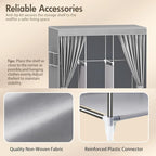 ALSO GO Portable Closet, Storage Organizer Wardrobe with Non-Woven Fabric Cover, with 3 Hanging Rods, 6 Storage Shelves and S