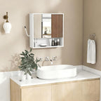 Bathroom Wall Cabinet With Mirror,wall mounted bathroom cabinet,Medicine Cabinet with 2 Door ,Side Hook,Light and Adjustable 