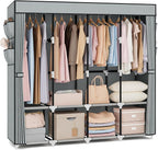 VTRIN Portable Closet for Hanging Clothes 67 Inch Wide Large Capacity Portable Wardrobe Closet with Cover, 4 Storage Shelves 