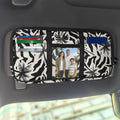 Coconut Tree Zippered Car Sun Visor Organizer with Adjustable Straps and Multi-Pocket Pouch Storage Organizer with Picture Holder Easy Installation Universal Fit for Most Cars SUV