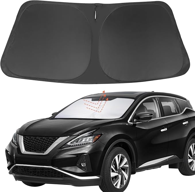 Front Windshield Sun Shade Foldable Car Front Window Sun Shade Windshield Shade Custom Fit for 2015-2024 Nissan Murano Block UV Rays Heat Keep Car Cooler