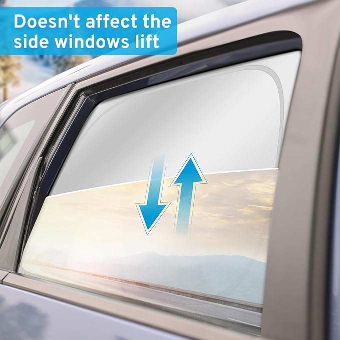 XHRING Car Window Shades Covers Rear Side for Ford F150 2021-2025 2026 Lariat King Ranch Platinum XL XLT Limited Raptor Accessories Truck Screen Sunshade Shield Visor
