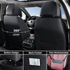 Coverado Universal Seat Covers Front, Universal Seat Covers for Cars, 2-Pack Waterproof Nappa Leather Car Seat Covers with He