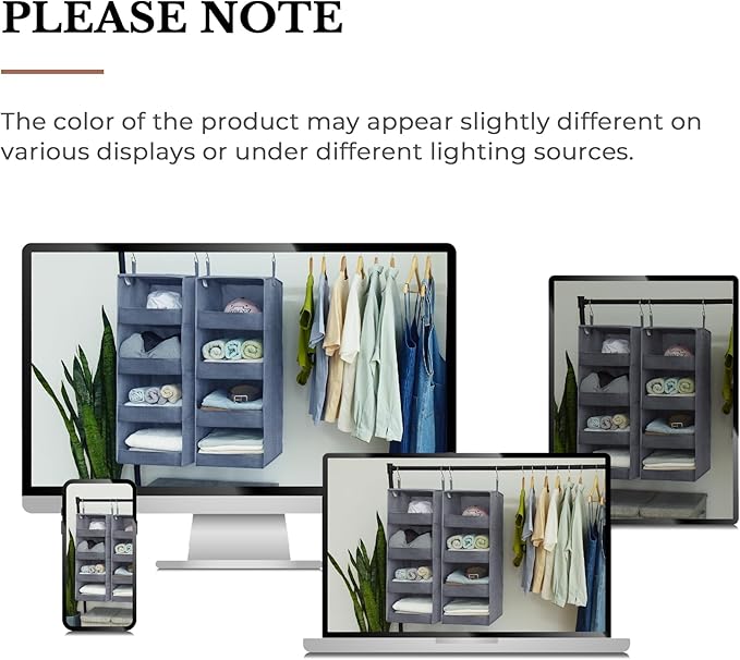 GRANNY SAYS 4-Shelf Hanging Organizer, Closet Hanging Shelves, Closet Hanging Storage Organizers, Organization for Bedroom, L
