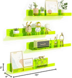 upsimples Acrylic Shelves for Wall Decor, 15" Display Shelf for Figure, Nail Polish, Wall Organizer for Bathroom, Bedroom, Li