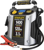 Stanley J7C09D 1400 Peak Amp Automotive Jump Starter, Portable Power - Triple 15W USB Ports, 120 PSI Air Compressor for