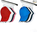 2 Pack No-Drill Wall-Mounted Baseball Hat Organizer, Hat Storage Rack Holds Up to 20 Caps, Hat Holder with 10 Damage-Free Cli