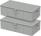 Under Bed Storage Containers, Foldable Closet Organizers with Handles, Underbed Cube Organizer Basket with Zippered, 2 Pack, 