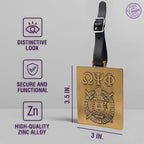 Omega Psi Phi Paraphernalia - Official Vendor - Luggage Tags - Set of 2 - Greek Letters and Shield