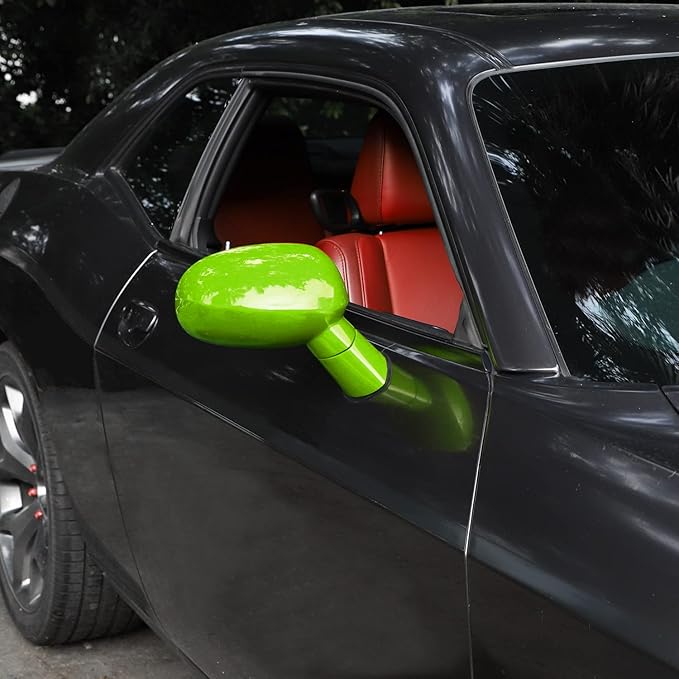 Voodonala for Challenger Rearview Mirror Cover Side Mirror Trim Shell Cover Decoration Trim for 2009-2024+Dodge Challenger Exterior Accessories ASB Green, 10pcs