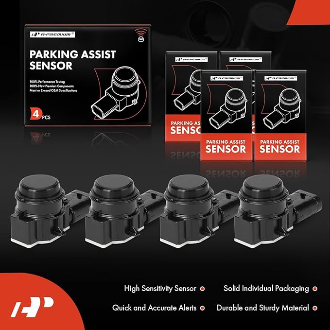 A-Premium 4-PC Reverse Backup Parking Aid Assist Sensor Compatible with BMW Models - 228i, 230i, 320i, 328d, 328i, 330e, 330i GT xDrive, 335i, 428i, 430i, 435i, 440i Gran Coupe, ActiveHybrid 3, M3, M4