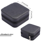 Neveika 2pcs Portable Travel Mini Jewelry Box Leather Jewellery Ring Organizer Case Storage Gift Box Girls Women (black).