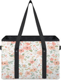 Reusable Grocery Bags Heavy Duty Shopping Bags Foldable Large Tote Bags with Long Handles & Hard Bottom