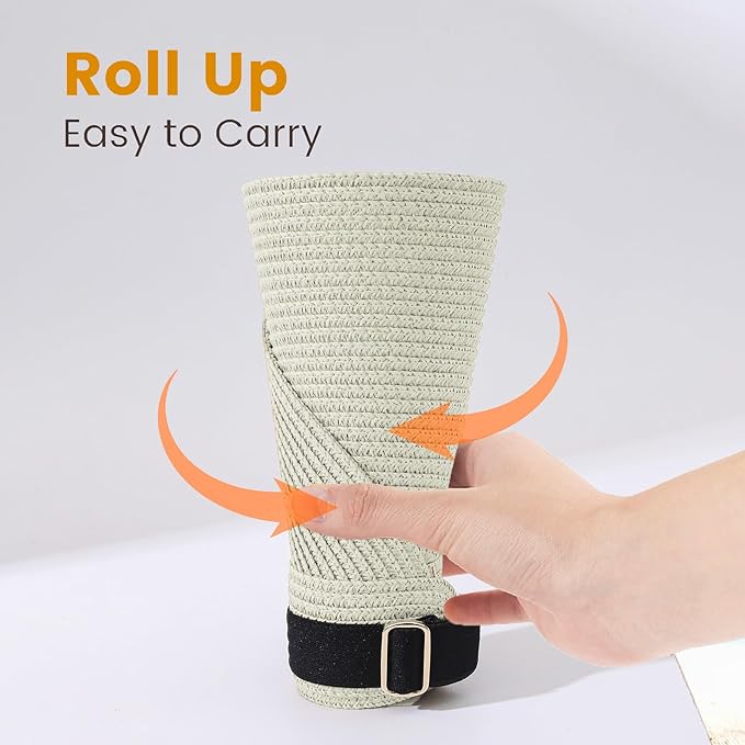 Sun Visor Hat for Women, Wide Brim Straw Summer UV Protection Hat, Foldable Roll-up Packable Beach Cap