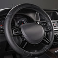 Car Pass Classical Leather Automotive Universal Steering Wheel Covers,Universal Fit for Suvs,Trucks,Sedans,Cars,Vans,14.5-15i