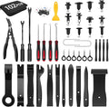 GOOACC 102Pcs Trim Removal Tool, Auto Push Pin Nylon Bumper Retainer Clip Set Fastener Terminal Remover Tool Round Handle Cro