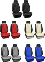 FH Group Car Seat Cushion – Faux Leather Single Front Seat Cover with Front Pockets, Airbag Compatible, Universal Fit Car Sea