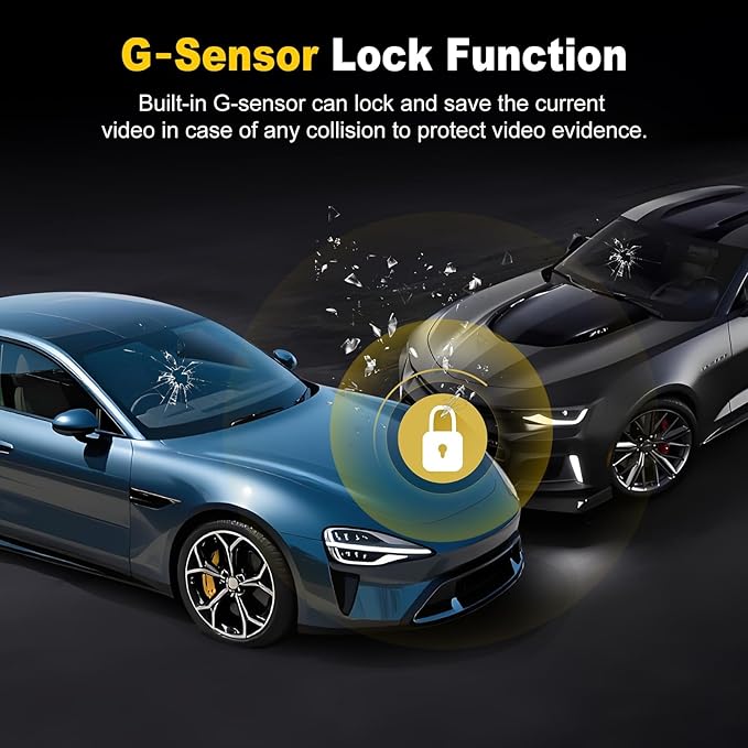 4K+2K Dash Cam Front and Rear, Free 64GB Card Included, 5.8GHz WiFi Dash Camera for Cars, Built-in G-Sensor, 3.2” IPS Screen,