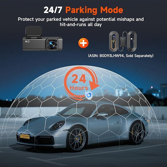 Dash Cam Front and Rear, 4K+1080P Dual Channel Dash Camera for Cars with Night Vision, Mini Car Camera with 1.97” IPS Screen,
