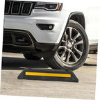 Parking Block Garage Car Stopper Reflective Stripes Heavy Duty Vehicle Stop Aid for Driveway and Rv Easy to Install Tire Stops for Garage Floor