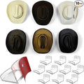 Modern JP Adhesive Hat Hooks for Wall (10-Pack) - Cowboy Hat Rack, Wide Brim Hat Organizer, Strong Hold Hat Hangers for Wall 