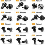 GOOACC - GRC-04 20SETS 240PCS Bumper Retainer Clips Car Plastic Rivets Fasteners Push Retainer Kit Popular Sizes Auto Push Pi