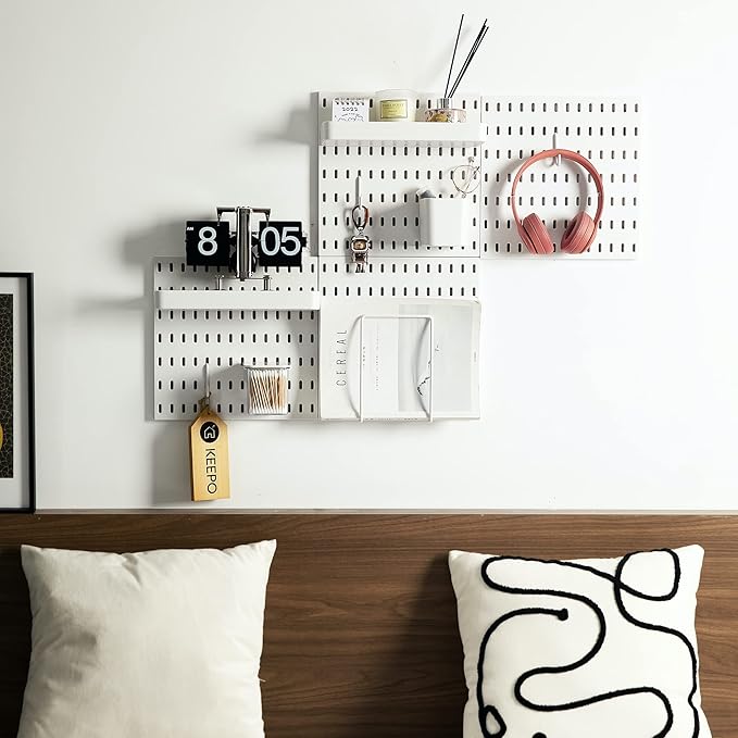 Keepo Pegboard Accessories, Peg Board Accessory Kit for Wall Organizer, Office Pegboard Accessories, Container, Racks, Hooks,