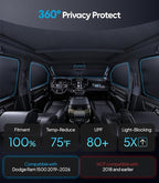 Wigoo 2026 Upgrade 6PCS Full Set Window Sunshade for Dodge Ram 1500 2019-2026 [7-Layer Cooler & Blacker, Ice-Crystal Tech] with Windshield for Sun Block, Baby, Camping, Privacy Napping, Relax
