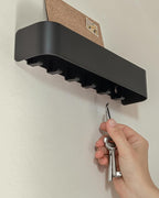 Kazai. Key Holder for Wall 'Tone' | Minimalist Key Hooks Design from Berlin | Modern Key Hanger with Metal Shelf | Key Hook W