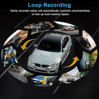 Dash Cam Front and Inside,Dashcams for Cars with 64G Card Traffic Recorder IR Night Vision Loop Recording G-Sensor 24Hr Parki