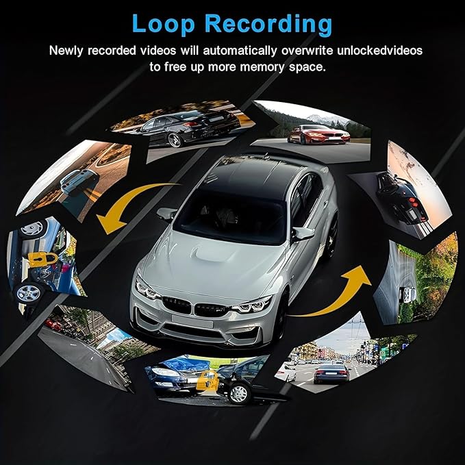 1080P Dash Camera Front and Inside,Dashcams for Cars with IR Night Vision Loop Recording G-Sensor 24Hr Parking (1080 P Front 