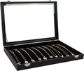 Wudygirl Necklace Organizer 20 Hooks Jewelry Organizer Jewelry Display Stackable Glass Top Lockable Black Velvet Boxes(Neckla