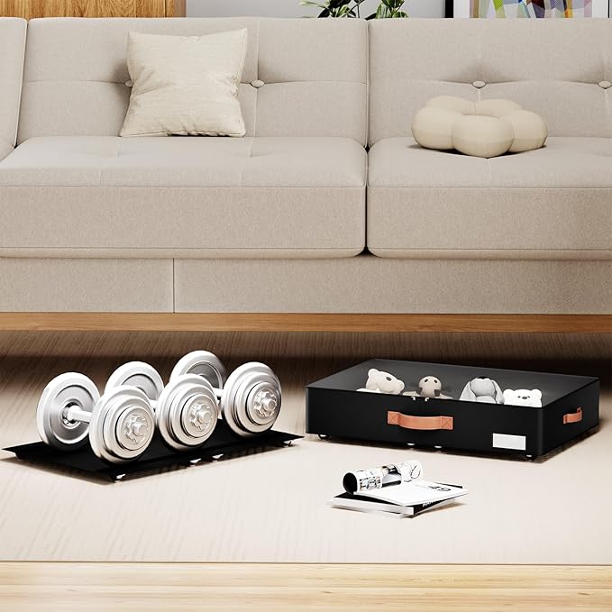 Underbed Storage With Wheels,low profile 5.5 inches Height Storage Bins,Rolling Underbed Shoe Storage Containers,Underbed Sto