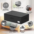 Underbed Storage Bins With Wheels, No Assemble Required 10 inches Height Large Capacity Rolling Underbed Shoe Storage Contain