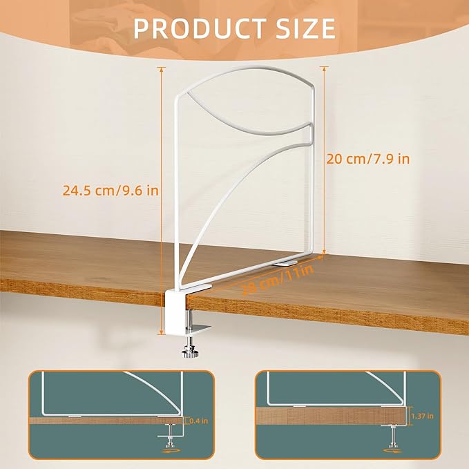 8-Piece Wire Shelf Dividers for Closet Organization, Upgraded C-Clips Adjustable Metal Shelf Dividers Suitable For Bedrooms &