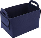 Minoisome Storage Basket Felt Storage Bin Collapsible& Convenient Box Organizer with Carry Handles for Office Bedroom Closet 