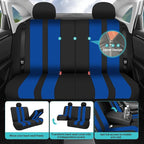 FH Group Car Seat Cover Full Set Striking Striped Car Seat Covers with Front Seat Covers and Rear Split Bench, Universal Fit 