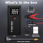 Jump Starter with Air Compressor, 7000A 180PSI Car Battery Jump Starter Jump Box (All Gas/10.0L Diesel), Battery Jumper