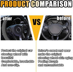 Bling Soft Leather Steering Wheel Cover, 15 Inch Colorful Rhinestones Auto Elastic Protector with Crystal Diamond for Women G