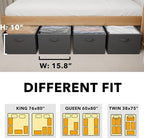 SpaceAid 4 Pack 10" High Under Bed Storage Containers, Large Underbed Storage Organizer Bins with Lids for Bedroom, Dorm, Clo
