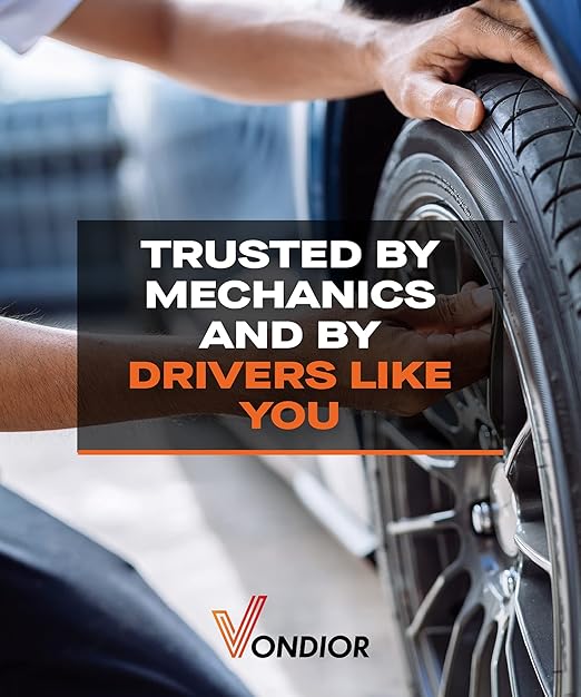 Vondior Tire Pressure Gauge with Tube (0-60 PSI), Air Pressure Gauge Certified ANSI Accurate with Large Easy to Read Glow Dial, Tire Pressure Gauge for Car Trucks Bicycle Tires